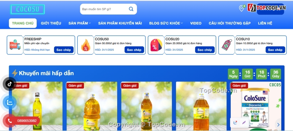 Giao diện đẹp,chuẩn SEO,Code Shop Bán Hàng Online,Chuẩn mobile,responsive 100%